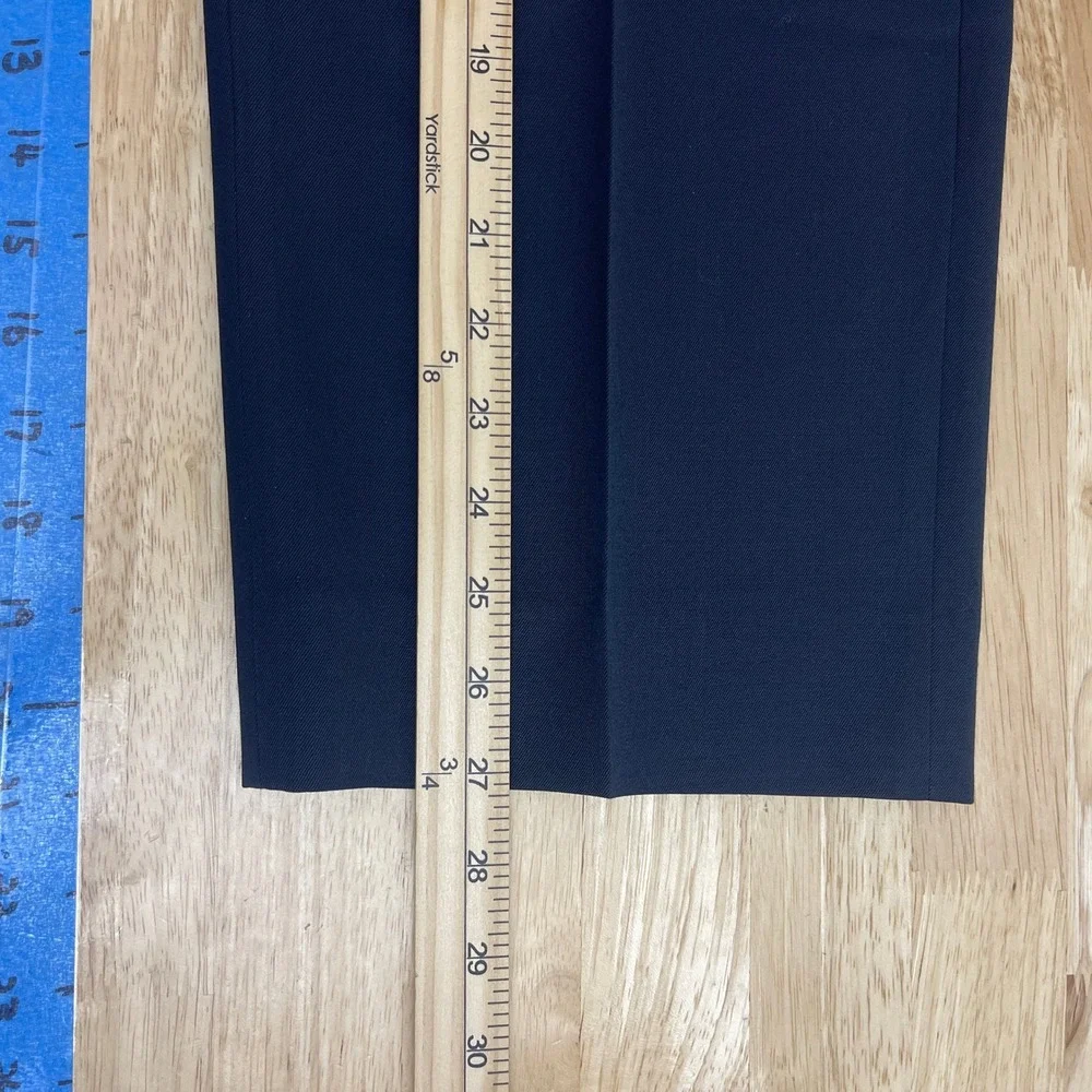 Brooks Brothers Madison 100% Wool Dress Pants Mens 37x27 Flat Front Navy Blue